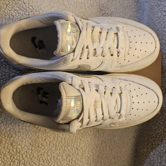 Nike Air Force 1 Low 07' Iridescent Swoosh White Men's Size 6 Sneakers - Picture 8 of 14